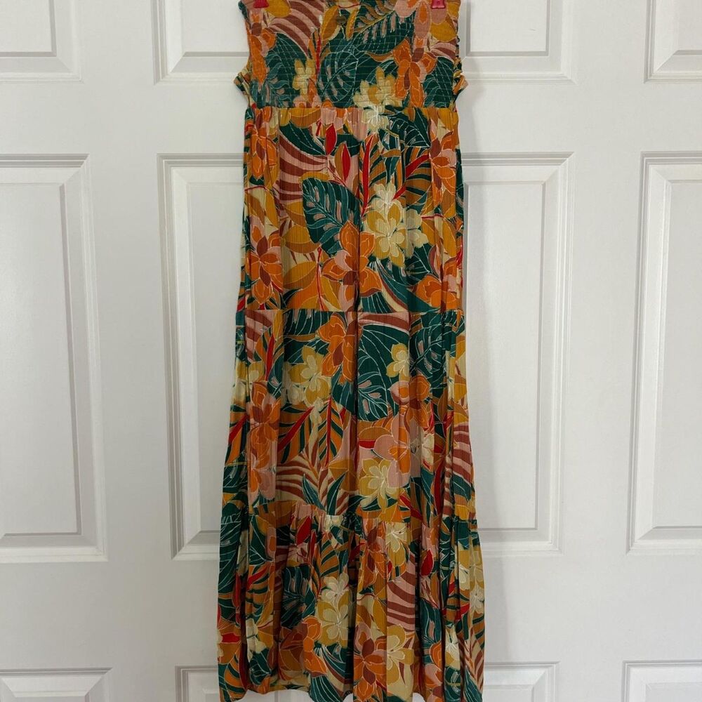 Rip Curl Brazilian Soul Bandeau Midi Dress Tropical Floral Strapless XS Small - Picture 3 of 10